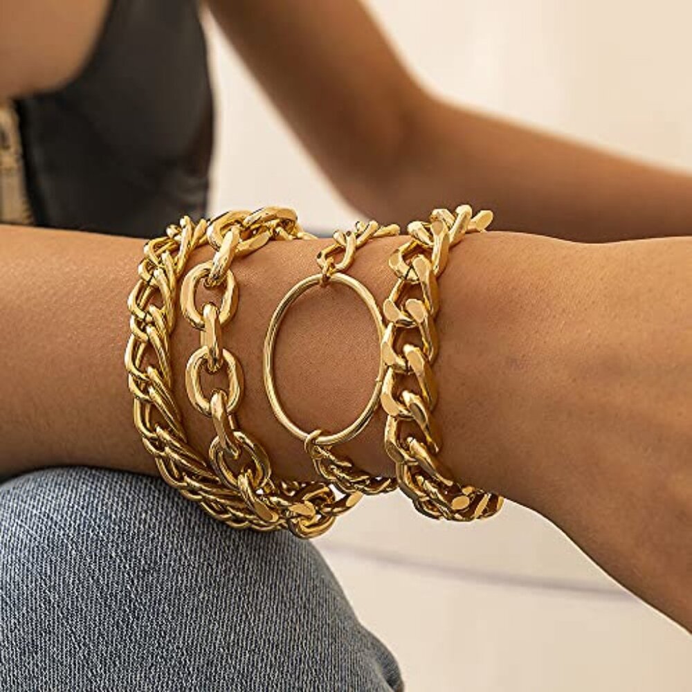 Gold Chunky Chain Bracelet for Women